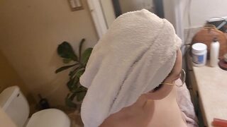 Sexy Wife in Glasses Pleasuring herself after a Bath I do NOT OWN Music Copyright-Pornhub.com